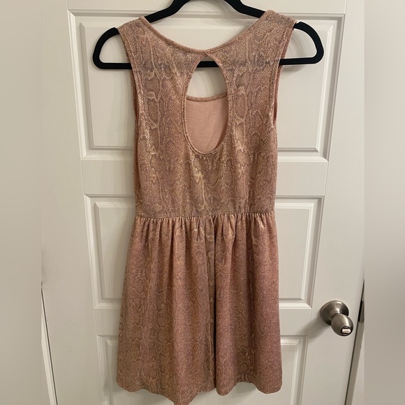 Charlotte Russe Rose Gold Snake Print Mini Party Dress - Picture 3 of 3